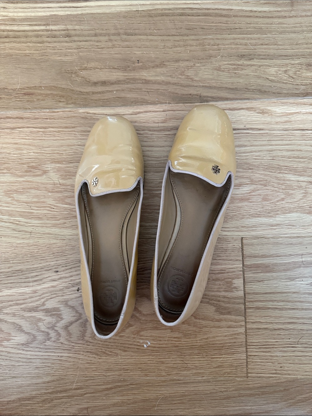 Tory Burch Yellow Patent Leather Slip-On Flats